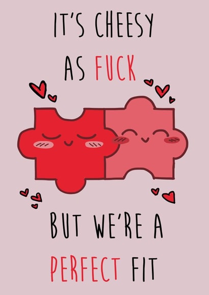 jigsaw pieces Valentines Day Card 46807 created by Nerd Is The Word