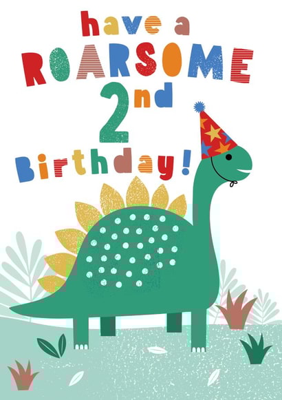 Children's Dinosaur 2nd Birthday card created by Sarah Corcoran 