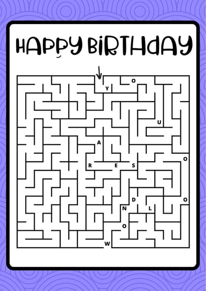 Happy Birthday Maze created by Faye Burtenshaw