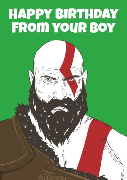God God of war Birthday Card 21212 created by Perfectly Okay