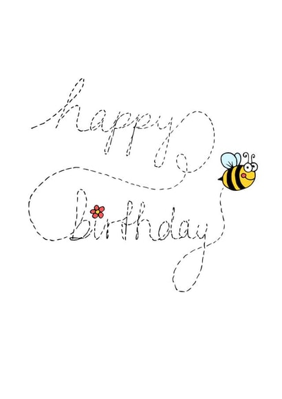 bee flower Birthday Card 18167 created by Wild Housecat Designs