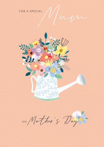 Traditional Mothers Day Card - Mum - Watering Can - For A Special Mum On Mother's Day created by cory reid