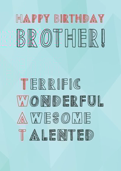 brother funny Birthday Card 20772 created by Art Thunderclap