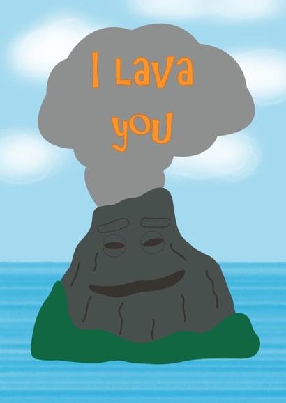 volcano sea Valentines Day Card 21216 created by @lbandlissy