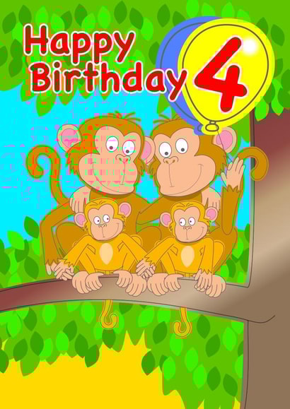 four 4th Birthday Card 12112 created by Michael Walsh