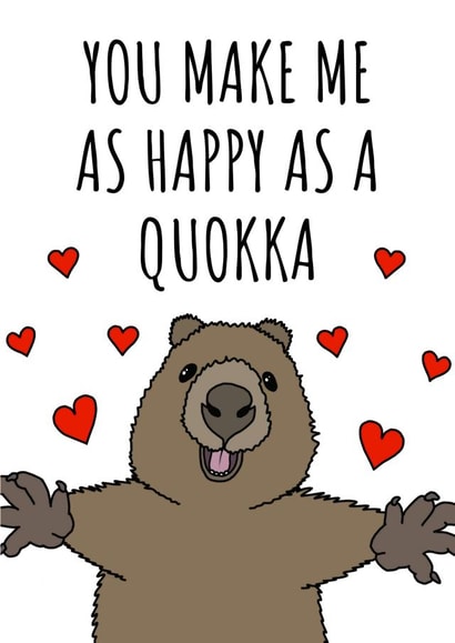 happy you make me Valentines Day Card 21063 created by Cowpat Designs