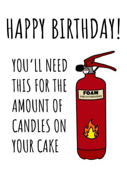 foam fire Birthday Card 21067 created by Cowpat Designs