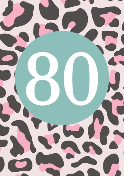 Leopard Print 80th Birthday Card created by Sarah Catherine
