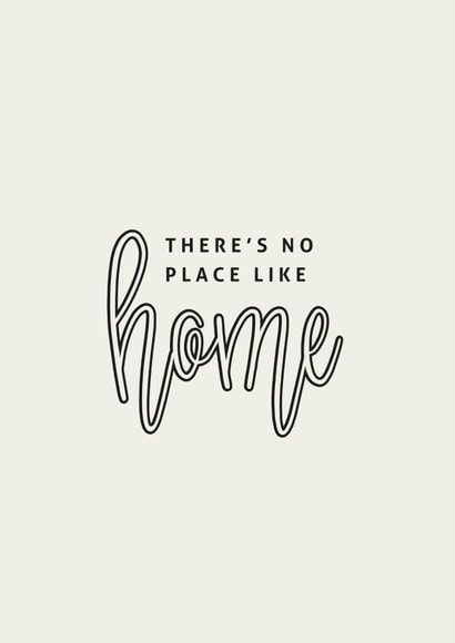 Cute Typography New Home Card - There's No Place Like Home created by Inkwells Creations