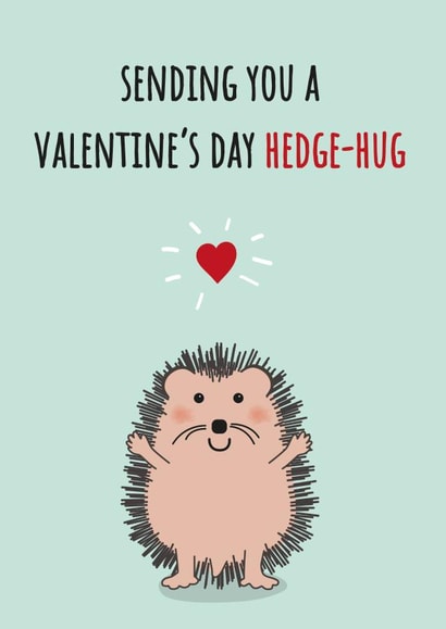 hedgehog animal Valentines Day Card 19024 created by The Northern Bird