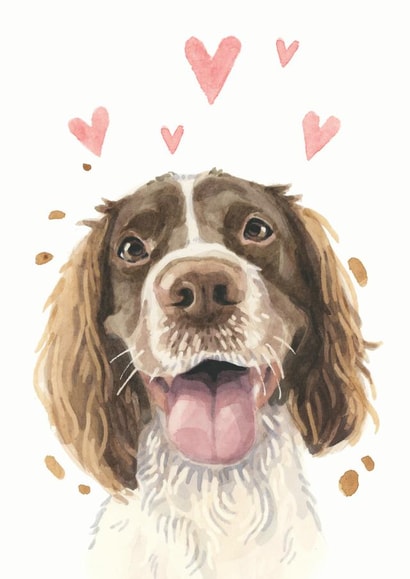 working spaniel dog Card 21225 created by Robert James Hull