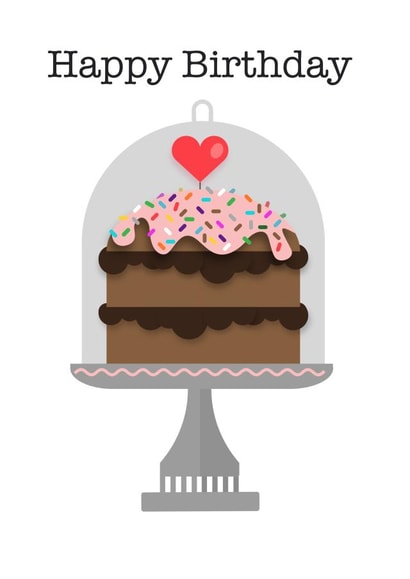 cake heart Birthday Card 17012 created by Burridge Design