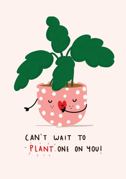 Plant One On You. Celebration Card created by NICHOLA COWDERY ILLUSTRATIONS 