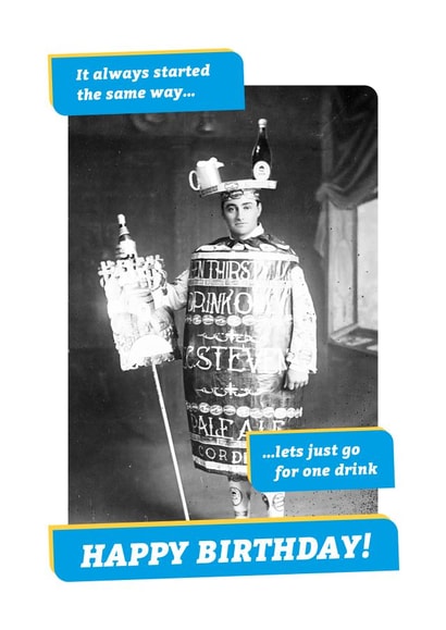 male adult Birthday Card 4004 created by PaperJam Print Co.