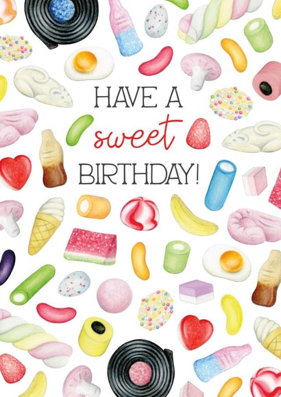 sweet candy Birthday Card 6172 created by Hazel Fisher Creations