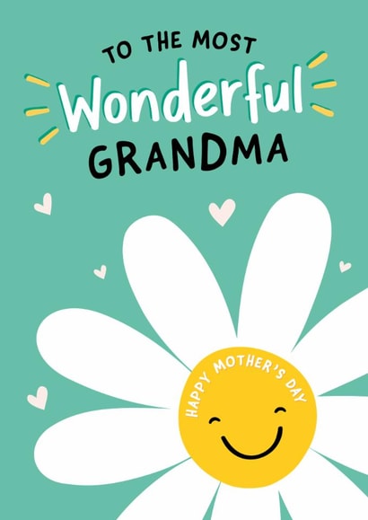 Pretty Mothers Day Card - Grandma - Daisy - To The Most Wonderful Grandma created by Macie Dot Doodles