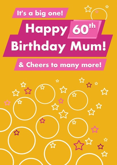 Happy 60th Birthday Mum created by Card and Cake