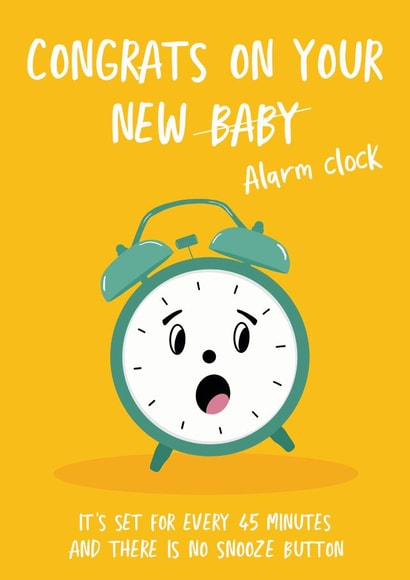 Funny new baby - parent sleep joke card created by @tikkled.pink