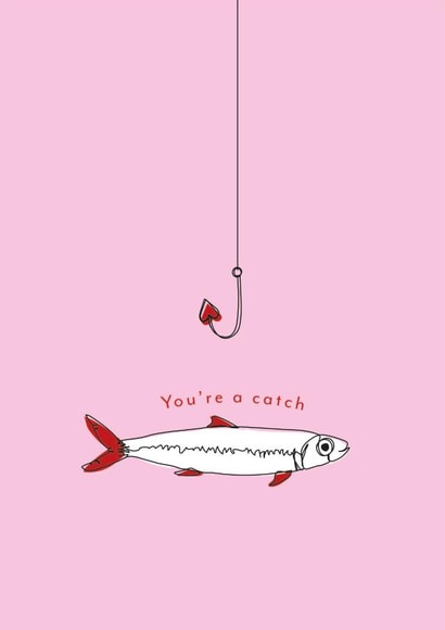 hook fish Valentines Day Card 16797 created by Mor Creative