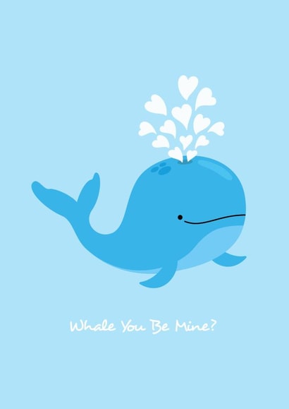 pun whale Valentines Day Card 17548 created by emily.reevedesigns