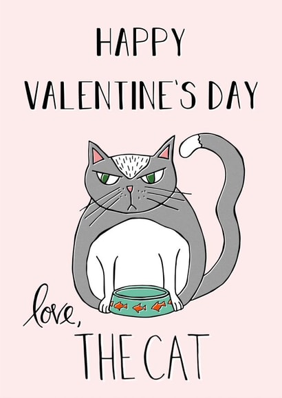 cat furry Valentines Day Card 37195 created by O WHAT A FEELING