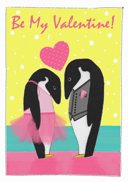 Cute Penguin Valentines Day Card 20169 created by Shereen M Designs