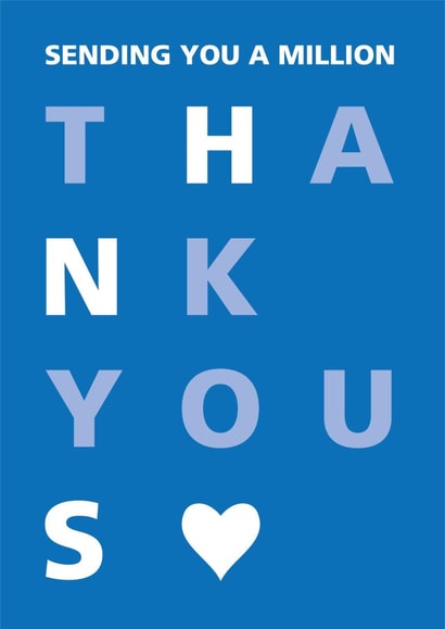 Sending you a Million Thank yous created by Cards from Designers