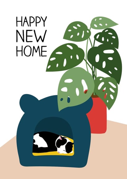 Modern New Home Card - Cat Bed - Happy New Home created by Gaukycreates