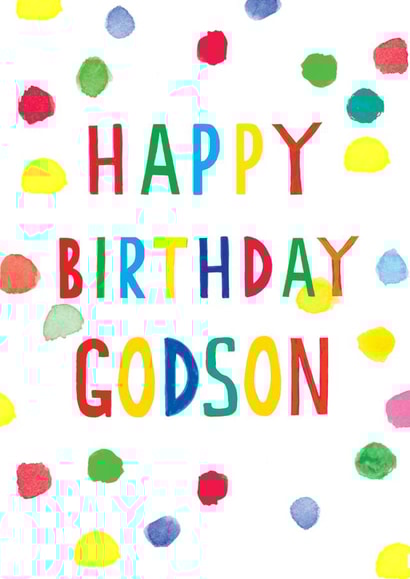 Birthday Card For Godson - Colourful - Polka Dots created by Earlybird