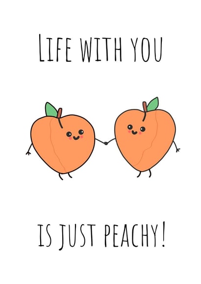 cute peach Valentines Day Card 21164 created by CozzaCreations