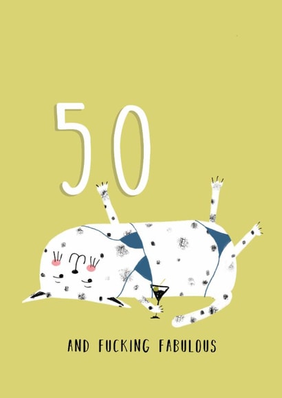 50 50th Birthday Card 20530 created by NICHOLA COWDERY ILLUSTRATIONS