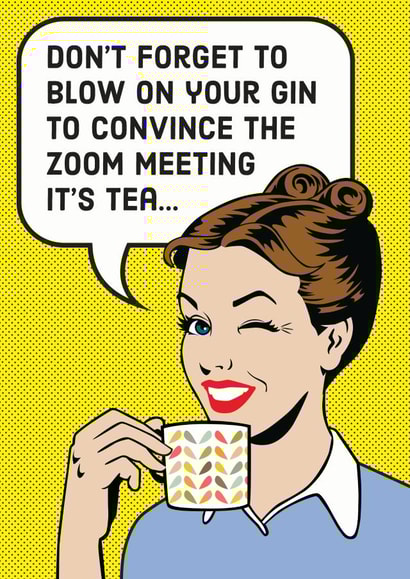 Zoom meeting gin birthday card created by Kyleigh Orlebar
