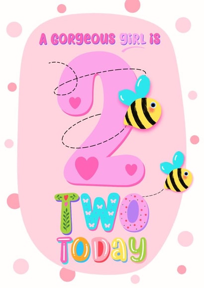 2 second Birthday Card 18823 created by Little Cat Creates