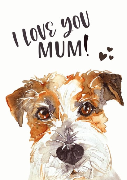 Happy Birthday or Mother's day Terrier card created by Jo Scott Art