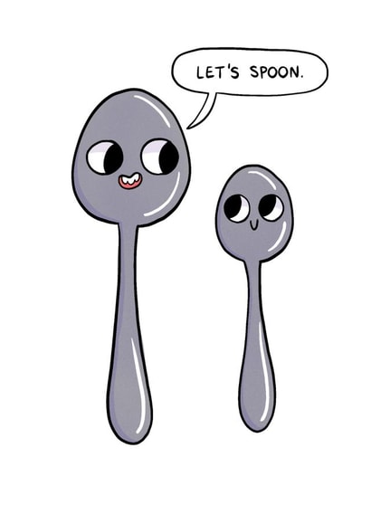 spoon pun Valentines Day Card 29574 created by Ruthycomics