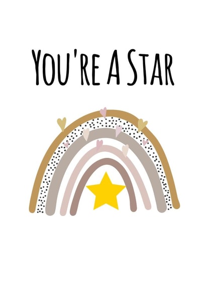 you're a star rainbow Congratulations Card 16260 created by The Arty Apples Limited
