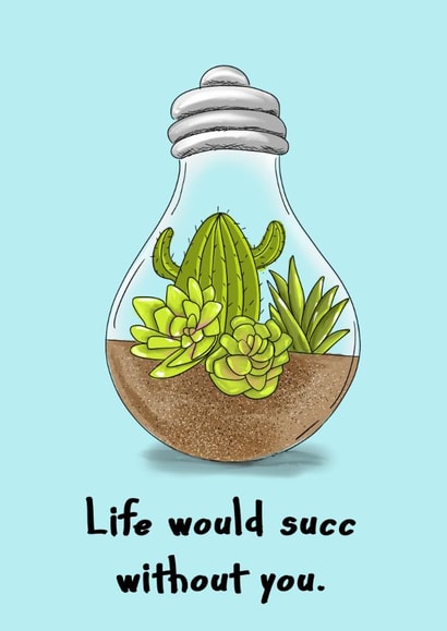 lightbulb terrarium Thank You Card 16266 created by The Arty Apples Limited