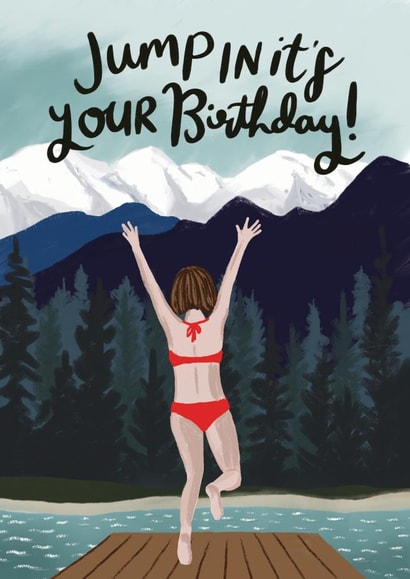 jump in Birthday Card 16385 created by Lomond Paper Co.