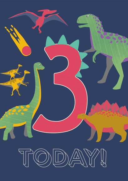 illustration Dinosaur Birthday Card 21150 created by LJRanson Design