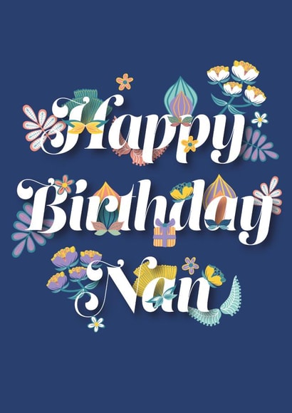 Classic Birthday Card - For Nan - Flowers created by LJRanson Design