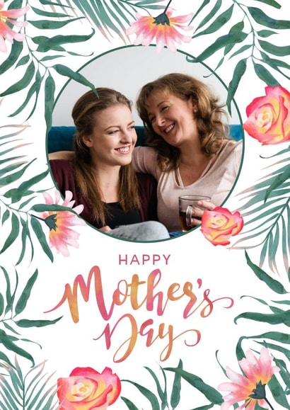 Pretty Botanical Personalised Photo Card / Mother's Day Card - Happy Mother's Day created by Evie Garnett Designs