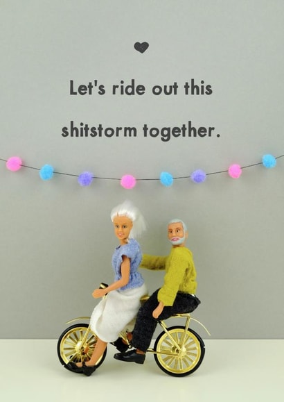Rude Valentines Day Card - Let's Ride Out This Shitstorm Together created by Bold & Bright Cards