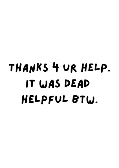 helpful btw Thank You Card 21267 created by ingénue illustrated
