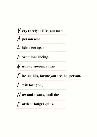 romantic poem Valentines Day Card 31163 created by Joanna Miller