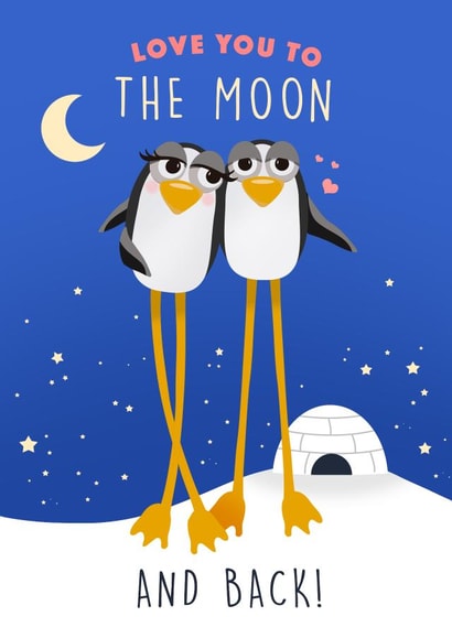 moon igloo Valentines Day Card 47037 created by Maria Amaya