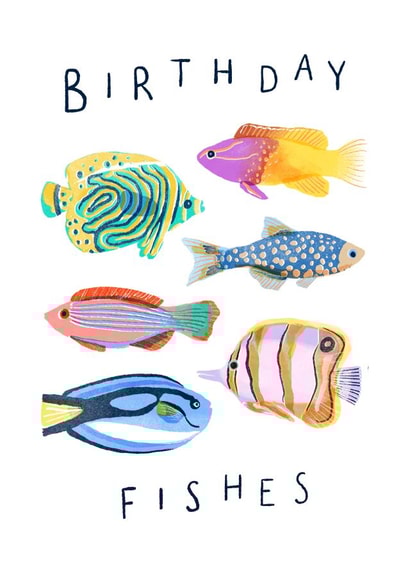 Birthday Fishes Birthday Card 21017 created by Salty Siren Studios