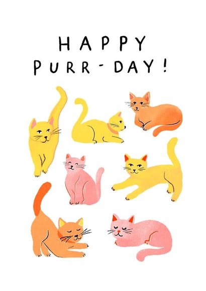 Happy Purr Birthday Card 21018 created by Salty Siren Studios