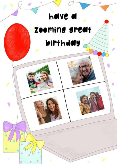 presents balloon Birthday Personalised Photo Card 12188 created by Marie Goodchild