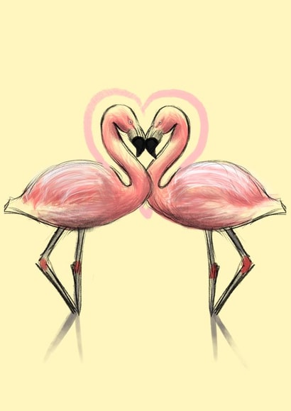 love flamingo Valentines Day Card 47050 created by Charlotte Oxenham