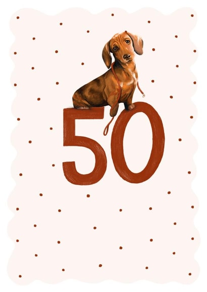 50 dachshund Birthday Card 14814 created by Hot Dog greetings